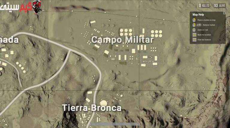 نقشه‌ی راهنمای PUBG