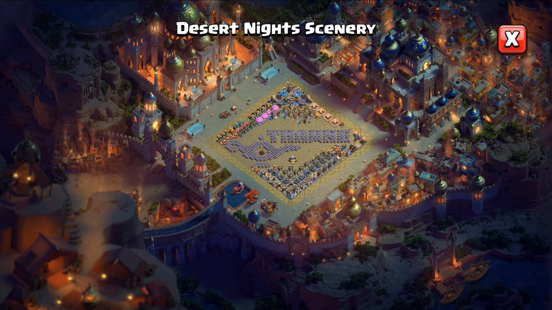 نمای کامل از منظره شب های صحرا کلش اف کلنز